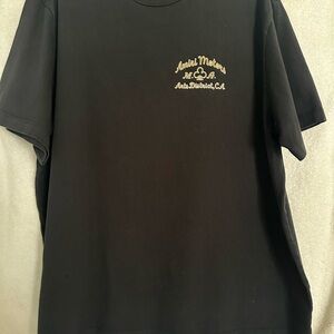 AMIRI Black Tee with Beige Embroidery